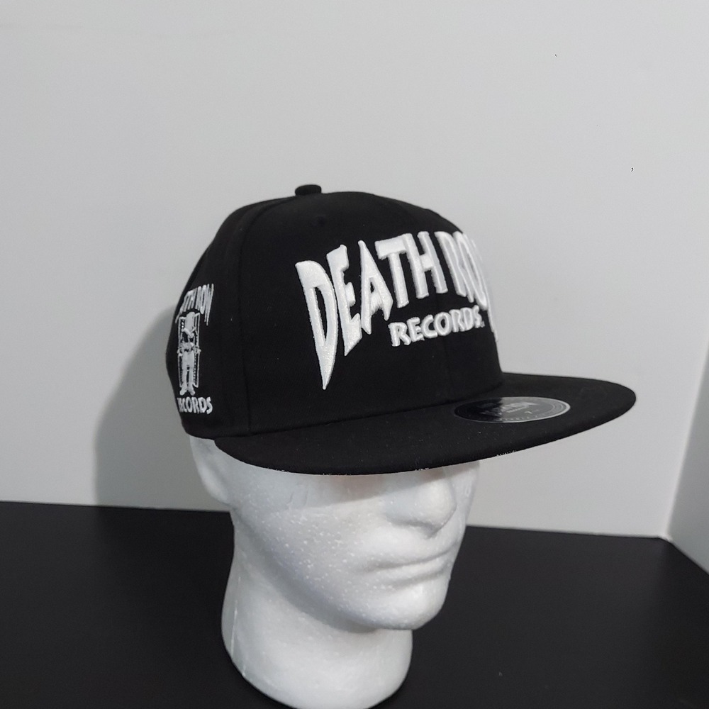 Death Row Records Hat Cap Fitted Mens 7 1/4 Black Paisley Underbrim Lids Hip Hop